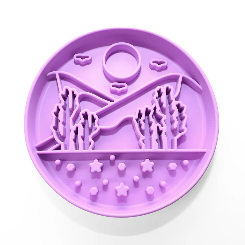 Silicone Slow-Feeder Bowl for Pets - Purple
