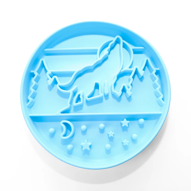 Silicone Slow-Feeder Bowl for Pets - Sky Blue